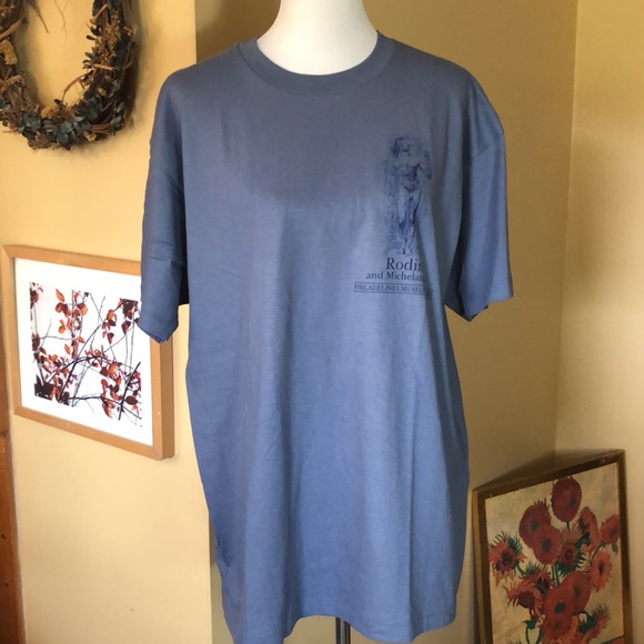 Vintage 80’s RODIN & MICHELANGELO Size XL Art Graphic Pocket TeeShirt Museum NEW
